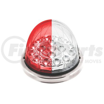 United Pacific 35982 Marker Light - (17) Red and Whtie LED, Clear Lens, Double Fury, Watermelon Style