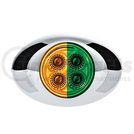 United Pacific 36027 Clearance Light - 4 LED, Amber and Green LED, Clear Lens, Double Fury