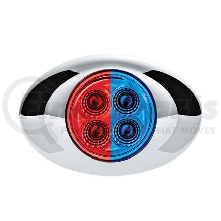 United Pacific 36031 Clearance Light - 4 LED, Red and Blue LED, Clear Lens, Double Fury