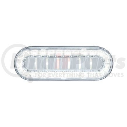 United Pacific 36104 Brake / Tail / Turn Signal Light - 6", Oval, 30 LED, White LED, Clear Lens, I-Series Lumos Light