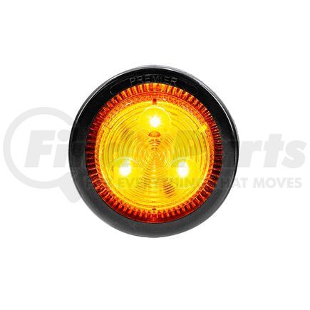 United Pacific 36107BAK Clearance Light - (3) Amber LED, Amber Lens, 2" Round, Low-Profile, with Grommet and Plug