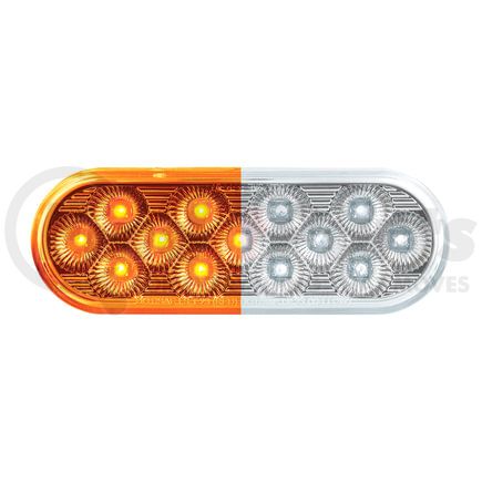 United Pacific 36118 6" Oval Double Fury Turn Signal with 13 Amber and White LED Clear Lens