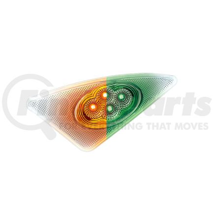 United Pacific 36154 Double Fury Turn Signal Light - Driver Side (LH), 4 Amber and Green LED, Clear Lens