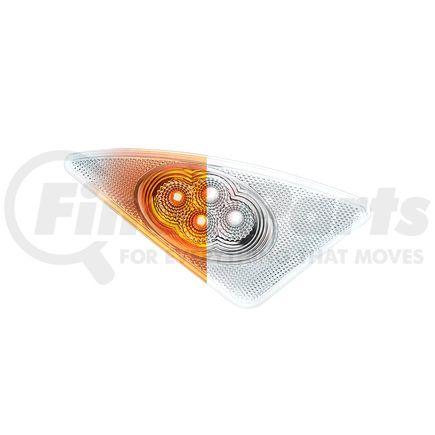 United Pacific 36161 Double Fury Turn Signal Light - Passenger (RH), 4 Amber and White LED, Clear Lens