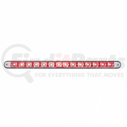 United Pacific 36487 Flush Mount Light Bar - Turn Signal Light, Red LED, Clear Lens, Black/Plastic Housing, 14 LED Light Bar