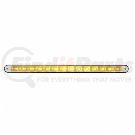 United Pacific 36486 Flush Mount Light Bar - Turn Signal Light, Amber LED, Clear Lens, Black/Plastic Housing, 14 LED Light Bar