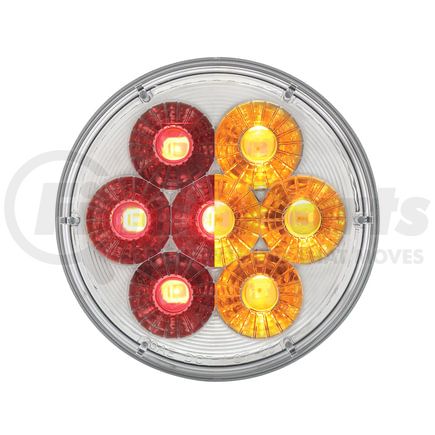 United Pacific 36528 Brake/Tail/Turn Signal Light - 14 LED 4" Double Fury Dual Color, Red & Amber LED/Clear Lens