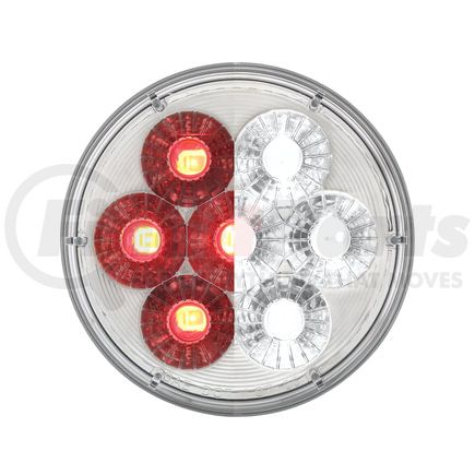 United Pacific 36530 Brake/Tail/Turn Signal Light - 14 LED 4"Double Fury Dual Color, Red & White LED/Clear Lens