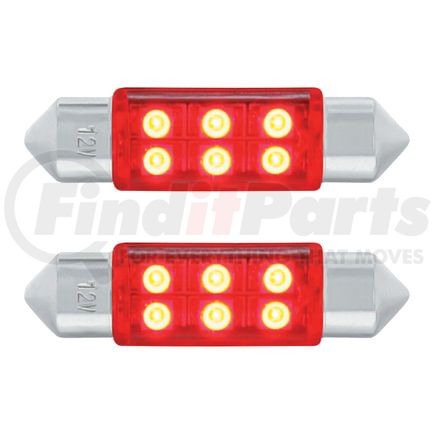 United Pacific 36593 Multi-Purpose Light Bulb - 6 SMD High Power Micro SMD LED 6418/6461 36mm Light Bulb, Red