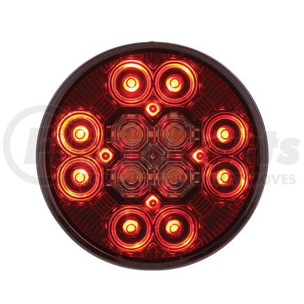 United Pacific 36607 Brake/Tail/Turn Signal Light - 4" Round Combo Light, with 12 LED Stop, Turn & Tail & 16 LED Back-Up, Red LED/Red Lens