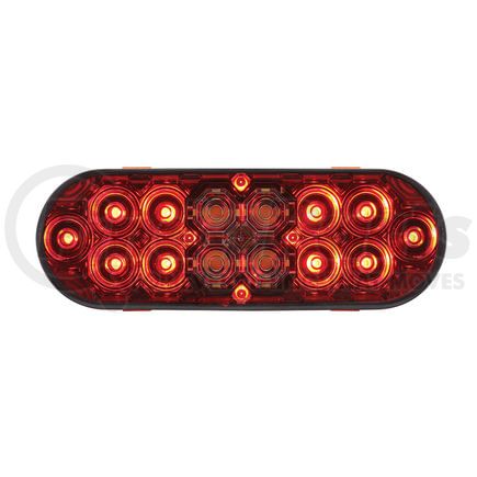 United Pacific 36609 Brake/Tail/Turn Signal Light - 6" Oval Combo Light, with 14 LED Stop, Turn & Tail & 16 LED Back-Up, Red LED/Red Lens