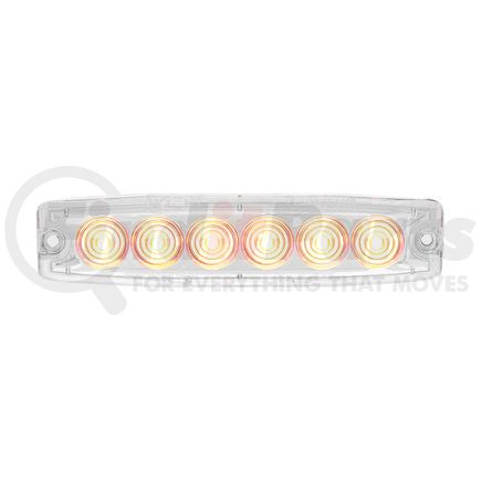 United Pacific 36683B Multi-Purpose Warning Light - 6 High Power LED Super Thin Warning Light, Amber LED/Clear Lens