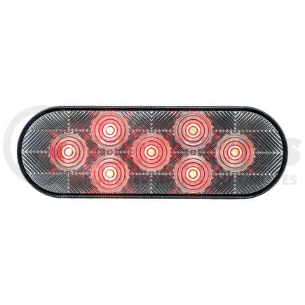 United Pacific 36857 Brake/Tail/Turn Signal Light - 7 LED, Oval, Red LED/Clear Lens