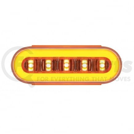 United Pacific 36925BAK Turn Signal Light - Kit, 22 LED, 6" Oval Clear Lens With Halo Insert GloLight Light, Amber LED/Insert