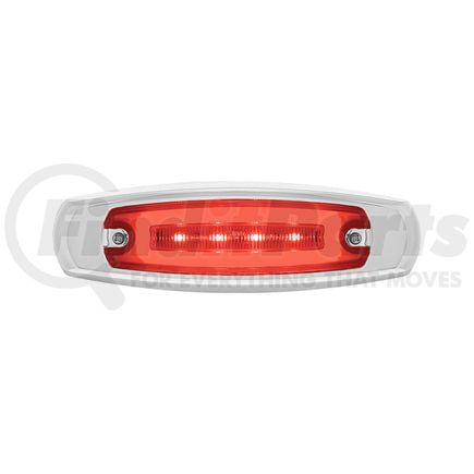 United Pacific 36981B Clearance/Marker Light - with Bezel, 16 LED, "Glo", Rectangular, Red LED/Red Lens