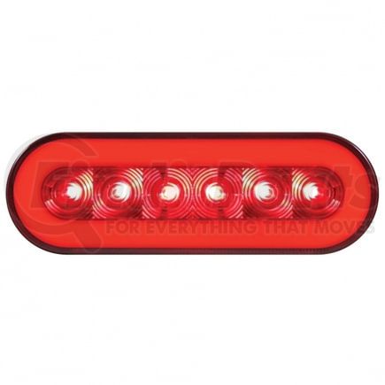 United Pacific 37128BRK Brake/Tail/Turn Signal Light - 22 LED 6" Oval "Glo", Kit, Red LED/Red Lens