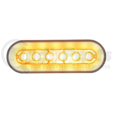 United Pacific 37131 Brake/Tail/Turn Signal Light - LED 6" Oval Stop/Turn/Tail "Glo" Light Clear