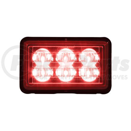 United Pacific 37160B Multi-Purpose Warning Light - 6 High Power LED Rectangular Warning Light, with Bracket, Red LED