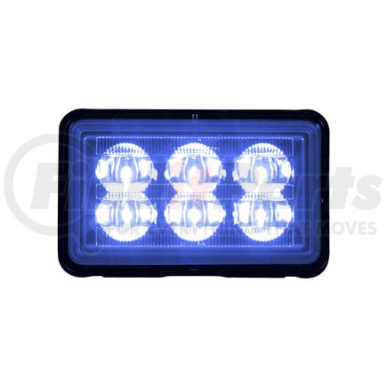 United Pacific 37159B Multi-Purpose Warning Light - 6 High Power LED Rectangular Warning Light, with Bracket, Blue LED