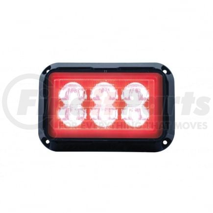 United Pacific 37164B Multi-Purpose Warning Light - 6 High Power LED Rectangular Warning Light, Red LED