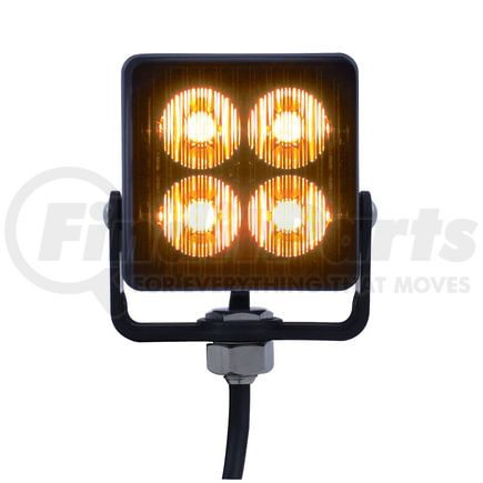 United Pacific 37186B Multi-Purpose Warning Light - 4 High Power LED Square Warning Lighthead, Amber LED