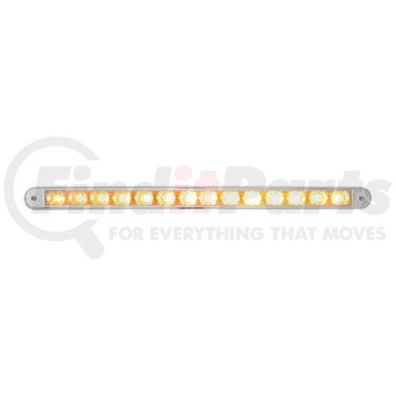 United Pacific 37190 Multi-Purpose Warning Light - 14 LED 12" Auxiliary Warning Light Bar, with Bezel, Amber LED/Clear Lens