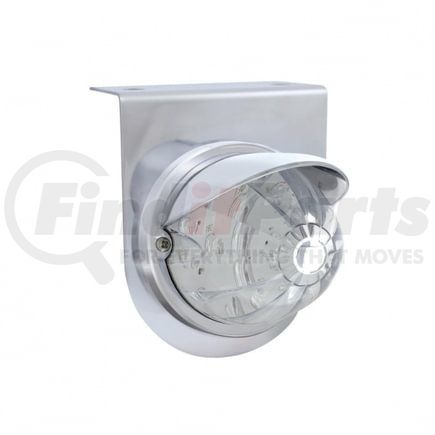 United Pacific 37254 Marker Light - LED, with Bracket, with Bezel and Visor, 17 LED, Clear Lens/Amber LED, Stainless Steel, 3" Lens, Watermelon Design