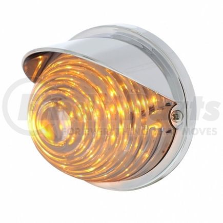 United Pacific 37276 Truck Cab Light - 17 LED Beehive Flush Mount Kit, with Visor, Amber LED/Clear Lens