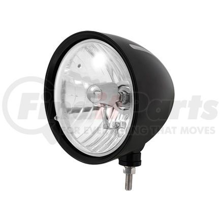 United Pacific 32666 Headlight - Billet Style, Groove, RH/LH, 7", Round, Powdercoated Black Housing, Crystal H4 Bulb