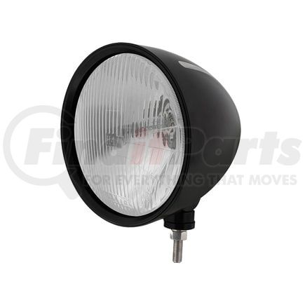 United Pacific 32665 Headlight - Billet Style, Groove, RH/LH, 7", Round, Powdercoated Black Housing, H4 Bulb