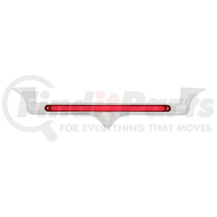 United Pacific 32711 Hood Emblem - Chrome, with 24 LED "Glo" Light Bar, Red LED/Red Lens, for Kenworth