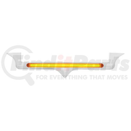 United Pacific 32710 Hood Emblem - Chrome, with 24 LED "Glo" Light Bar, Amber LED/Amber Lens, for Kenworth
