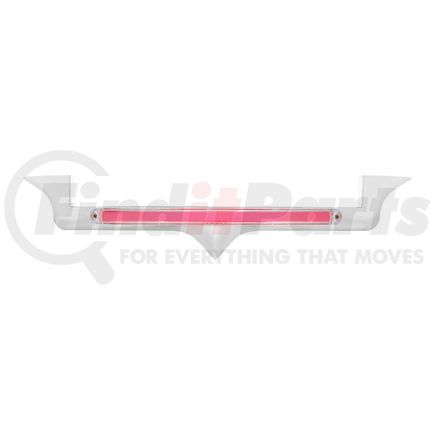 United Pacific 32713 Hood Emblem - Chrome, with 24 LED "Glo" Light Bar, Red LED/Clear Lens, for Kenworth