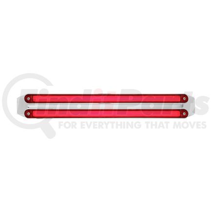 United Pacific 32719 Light Bar - "Glo" Light, Dual Function, Turn Signal Light, Red LED and Lens, Chrome/Plastic Housing, Dual Row, 24 LED Per Light Bar, Mounting Hardware Included