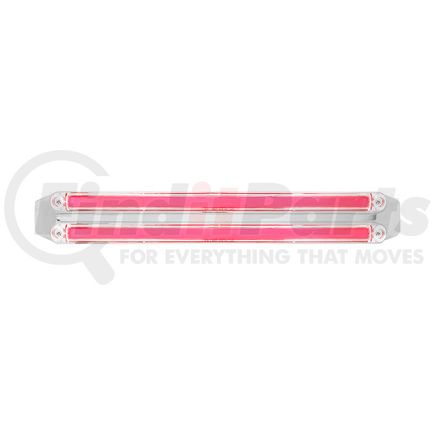 United Pacific 32721 Light Bar - "Glo" Light, Dual Function, Turn Signal Light, Red LED, Clear Lens, Chrome/Plastic Housing, Dual Row, 24 LED Per Light Bar, Mounting Hardware Included