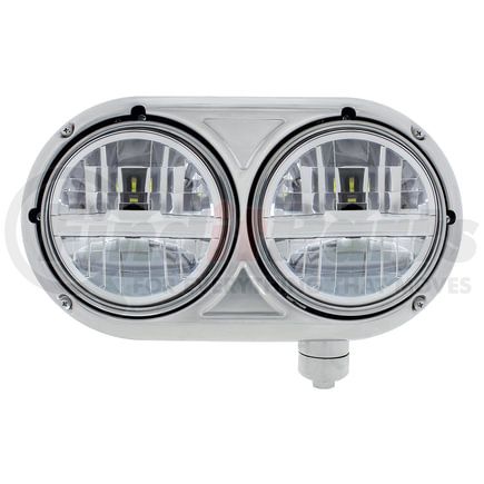 United Pacific 32784 LED Chrome Headlight Assembly with 304 SS Housing for Peterbilt 359 - Passenger Side