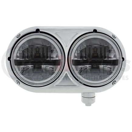 United Pacific 32786 LED Black Headlight Assembly with 304 SS Housing for Peterbilt 359 - Passenger Side