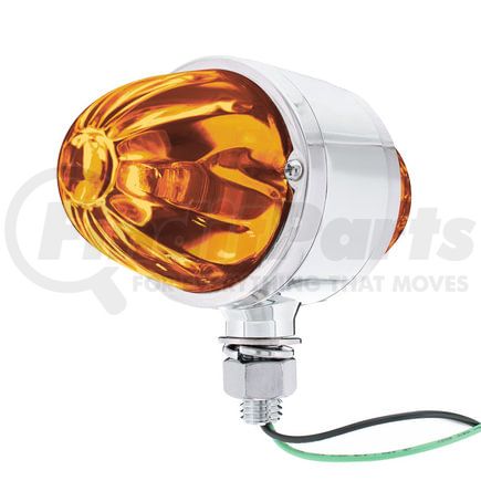 United Pacific 33018 Marker Light - Dark Amber, LED, Double Face, Chrome Housing, Watermelon Style