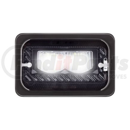 United Pacific 34134 ULTRALIT LED 4" x 6" Heated High Beam Black Headlight with Glass Lens/Aluminum Housing