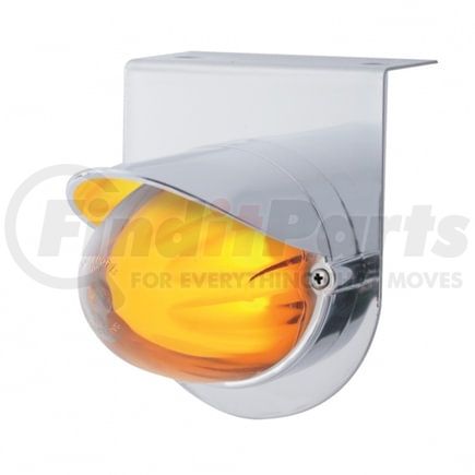 United Pacific 34414 Marker Light - "Glo" Light, LED, with Bracket, with Visor, Dual Function, 9 LED, Clear Lens/Amber LED, Stainless Steel, 3 in. Lens, Watermelon Design