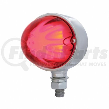 United Pacific 34431 Marker Light - "Glo" Light, Single Face, LED, 9 LED, Red Lens/Red LED, Chrome-Plated Steel