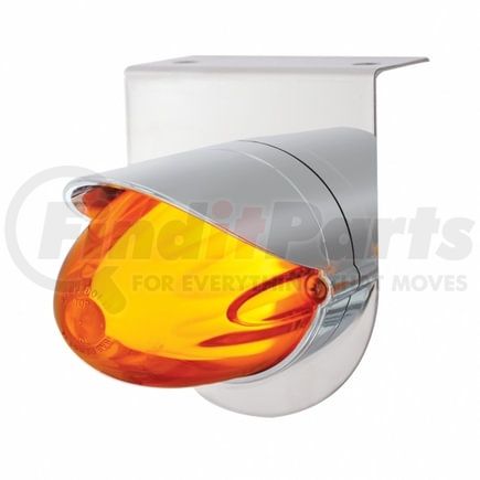 United Pacific 34446 Marker Light - "Glo" Light, Grakon, 1000 LED, with Bracket, with Visor, Dual Function, 9 LED, Amber Lens/Amber LED, Stainless Steel, 3 in. Lens, Watermelon Design