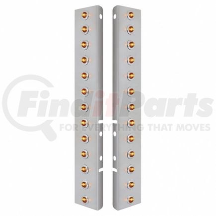 United Pacific 34472 Air Cleaner Light Box Panel - Stainless Steel, 26 Cutouts, Amber LED/Lens, Mini Lights, with Bezel