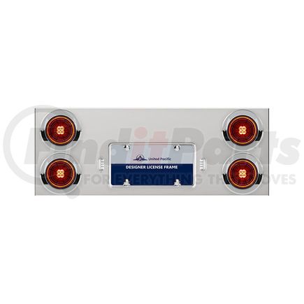 United Pacific 35004 Tail Light Assembly - 33-3/4", Rear Center, Stainless Steel, Red LED, Clear Lens Abyss Light, Visor Style