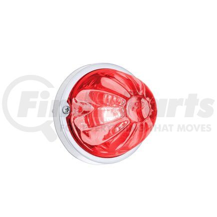 United Pacific 35013 Marker Light - Red LED, Clear Lens, Stainless Steel Bezel, Watermelon Style