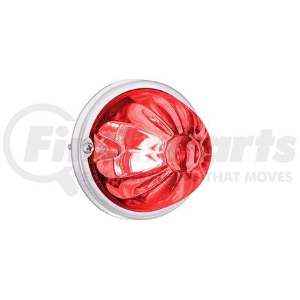 United Pacific 35018 Marker Light - (2) Red LED, Clear Lens, Stainless Steel Bezel, Watermelon Style