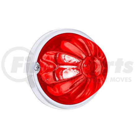 United Pacific 35030 Marker Light - Watermelon Glass, Dual Function, 4 Red LED and Lens