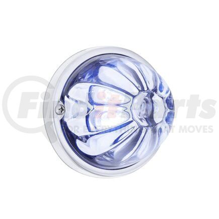 United Pacific 35033 Marker Light - (4) Blue LED, Clear Lens, Stainless Steel Bezel, Watermelon Style