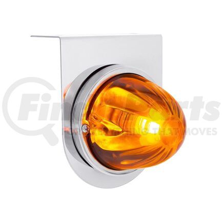 United Pacific 35052 Marker Light - Amber LED, Dark Amber Lens, Stainless Steel Bracket, Watermelon Style