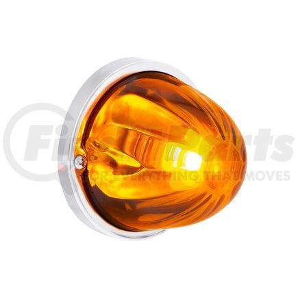 United Pacific 35075 Marker Light - UltraBurst Watermelon Glass, Amber LED and Lens, Flush Mount